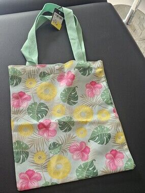 Printed Canvas Shoulder  Tote Bag Hawaiian style